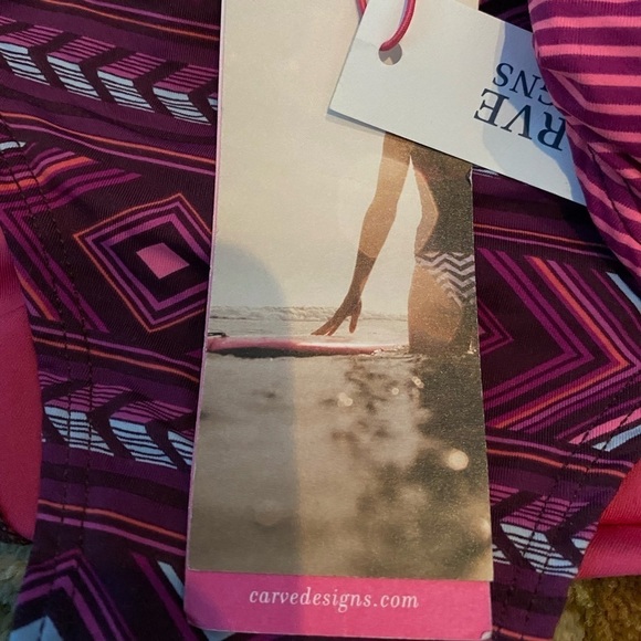 Carve Designs Bikini Bottoms NWT Bolinas Plum Ball Hibiscus Tides Size L - Picture 8 of 14